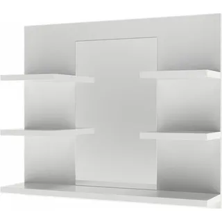 Vicco Badspiegelschrank Wilbur, 58.8 x 50 cm mit Regalen, Weiß - Weiß