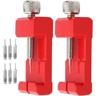 Armbandverwijder Set - 2-teilig - 6-fach Reservepennen - Robuster Stahlrahmen - Professionelle Qualität - Armbandentferner - Rot