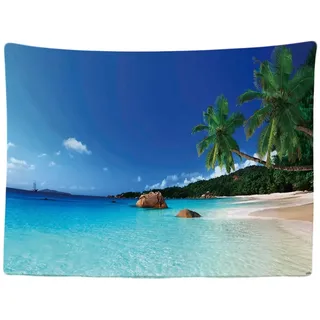 Ulticool - Wandteppich Tapestry Dekoration Wohnung - Strand Natur Meer Insel Palme - 200 x 150 cm groß - Wandtuch Wandbehänge - Accessoires für Schlafzimmer Wohnzimmer Kinderzimmer