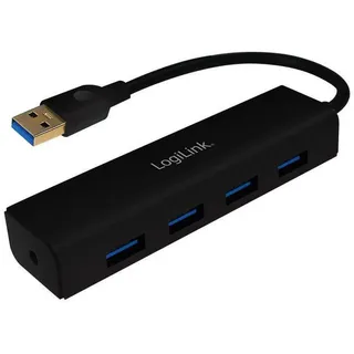 Logilink UA0295 USB 3.0 Hub, 4 Port 3.2 Gen 1-Hub USB Anschlüsse zur Erweiterung Schwarz