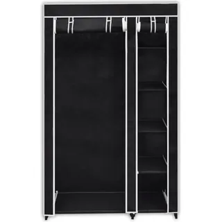 vidaXL Faltbarer Stoffschrank Schwarz 110 x 45 x 175 cm - Schwarz