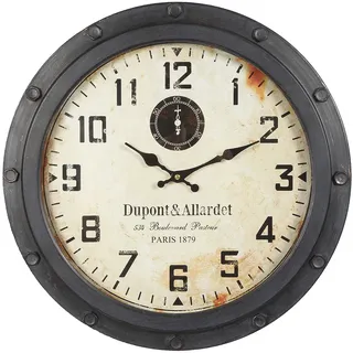 Wanduhr AMBIENTE HAUS "Loft Wanduhr aus metall 47cm", schwarz, B:47cm H:47cm T:6cm, Wanduhren, Wanduhr