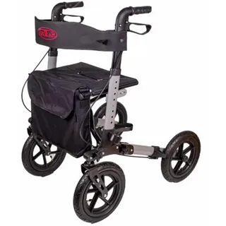 Antar Reise-Rollator mit Luftbereifung mehrfach faltbar Schwarz