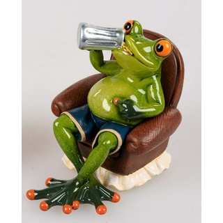 Formano Frosch Mann im Sessel mit Bierkrug ca.12cm