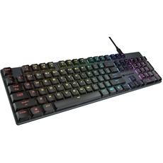 COUGAR Gaming | Gaming-Tastatur | LUXLIM mechanische RGB-RED Switch ALU schwarz – Optisch-mechanische Schalter – Dicke 20 mm – Rahmen aus CNC-Aluminium – ergonomisches Design