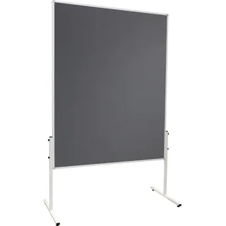 FRANKEN Moderationstafel X-tra!Line, doppelseitig, pinnbar, 120 x 150 cm, grau/Filz, einteilig, Pinnwand mit Standbeinen, CC-UMTF 12