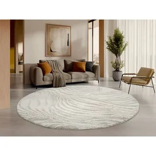 OCI DIE TEPPICHMARKE LIV CORAL Teppichläufer Ø 160 cm Hellcreme/Grau/Beige