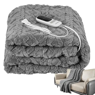 Heizdecke mit Abschaltautomatik Kuschelheizdecke 180x130cm elektrische Wärmedecke Kuscheldecke Bett Sofa Wärmezudecke Thermodecke Elektro-Wärmedecke Wärmebettdecke 9 Stufen bis 40°C waschbar