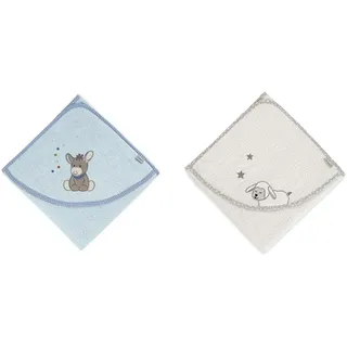 Sterntaler Kapuzenhandtuch EMMI - Badeponcho Baby - 100% Baumwolle, Schnell Trocknend - Mit Kapuze & Schaf Stanley - Ab 0 Monate