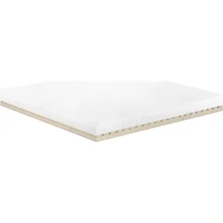 Niederflurbett metallfrei 200x200 Futon metallfreier Lattenrost, Fichte unbehandelt V-60.97-20mit Matratze - Naturbelassen