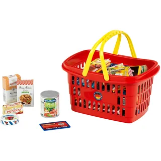 Theo Klein 7219 Einkaufskorb I gefüllt mit französischen Produkten für den Kaufladen I Spielzeug für Kinder ab 2 Jahren