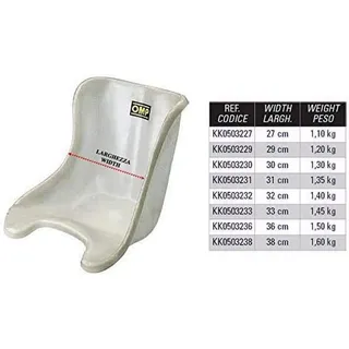 OMP OMPKK0503238 Kart Sitzbreite, Ancho 38 cm, weiß