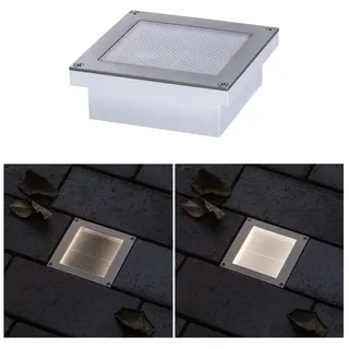 Paulmann LED Außen-Bodeneinbauleuchte Brick alu-grau 10 x 10 cm warmweiß