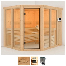 Bild von Sauna »Anike 3«, (Set), 9-kW-Ofen mit externer Steuerung beige