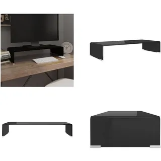 vidaXL TV Tisch/Bildschirmerhöhung Glas Schwarz 70x30x13 cm - TV-Aufsatz - TV-Aufsätze - TV-Erhöhung - Erhöhung Fernseher - Schwarz