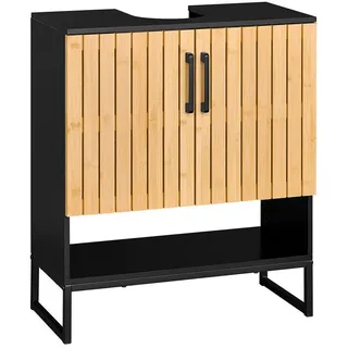 SoBuy Waschbeckenunterschrank 60 x 70 cm Schwarz
