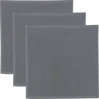 Erwin Müller Reinigungstuch, Putztuch, Putzlappen, Spültuch 3er-Pack grau Größe 25x25 cm - 100% Baumwolle, zum Spülen oder Staubwischen, robust und langlebig, mit Frottierseite
