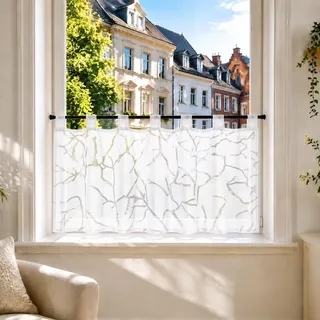 Joyswahl Scheibengardine Voile Bistrogardinen Elisabeth 45x120cm Streifen