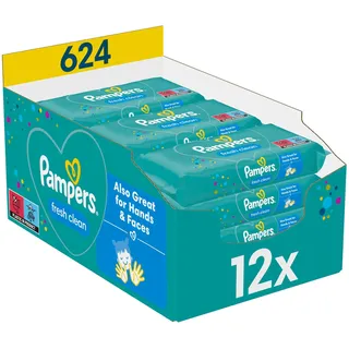 Pampers Fresh Clean Feuchttücher 624 Stück (12x 52 Stück)