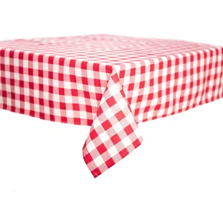 texpot Tischdecke Biertisch 90 x 260 cm rot-weiß kariert 20 mm Karo Baumwolle Landhaus Oktoberfest