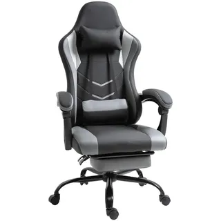 Vinsetto Ergonomischer Gaming Stuhl Kunstleder Schwarz