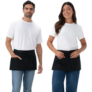 Chef Works Unisex-Kellnerschürze, Schwarz (2er-Pack), Einheitsgröße