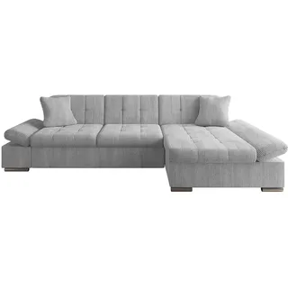 Mirjan24 Ecksofa Malwi Cord, Seite: Rechts , Hellgrau , Textil , rechts montierbar, L-Form , 278x161 cm , Wohnzimmer, Sofas & Couches, Wohnlandschaften, Ecksofas