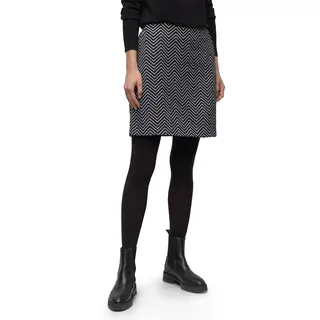 Street One Damen 3610183 Zick-Zack Jacquard Rock, Schwarz, 36