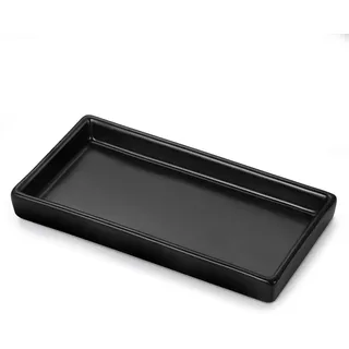 Luxspire Keramik-Ablage für Badezimmer Parfüm Schmuckschale, Mini, Schwarz