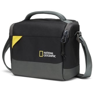 National Geographic Schultertasche Klein, Kameratasche für DSLR und Spiegellose Kameras mit Objektiv und Zubehör, Kabel, Verstellbarer Tragegurt, Ultraleicht, NG E1 2360, Schwarz [Amazon-Exklusiv]