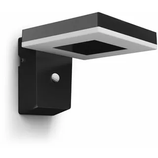 Philips Außenwandleuchte Kunststoff 13,5 cm inkl. Bewegungsmelder schwarz