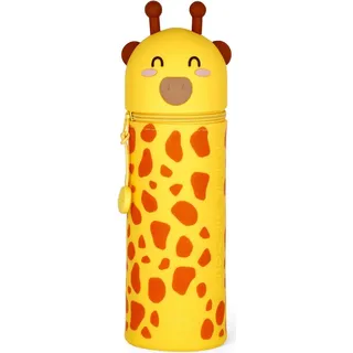 Legami Kawaii 2-in-1 Silicone Pencil Case Giraffe, Federmäppchen, Mäppchen, Stiftehalter, KA0017 - Beige