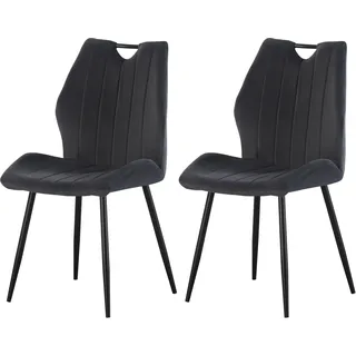 Home Affaire Esszimmerstuhl KILLAM Polyester schwarz matt 2er Set