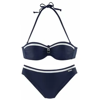LASCANA Bügel-Bandeau-Bikini Damen marine Gr.34 Cup B