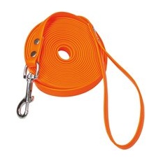 Schecker orange Biothane® Schleppleine mit Handschlaufe - 5 m/16mm - widerstandsfähig