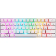 Motospeed Wireless mechanical keyboard SK62 White (blue switch), Mausmatte, Weiss