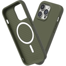 RhinoShield Case kompatibel mit [iPhone 14 Pro Max] | SolidSuit - MagSafe-kompatibel -Stoßdämpfende & schlanke Schutzhülle mit Premium Finish - 3.5 Meter Fallschutz - Algengrün