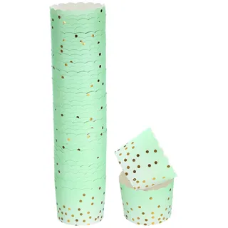 QUARKZMAN 50 Papierbackformen Papier,Cupcake förmchen Boden 6cm Grüne Punkt | Lebensmittelqualität Ungebleicht, Antihaft & Fettdichte Pergament Cupcakeform Papier,für Feste/Feiern/zum Backen