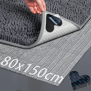 Mbsomnus 80×150cm Antirutschmatte für Teppich mit 8 Stück Teppich Antirutsch Pads Anti Rutsch Teppichunterlage rutschfeste Unterlage Gleitschutz Antirutschmatte Teppiche für Blatt Tischtücher Sofas