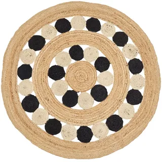 Beliani Teppich geflochten Hovit 140/140 cm , Naturmaterialen , Rund , 140x140 cm , Teppiche und Böden, Teppiche, Webteppiche