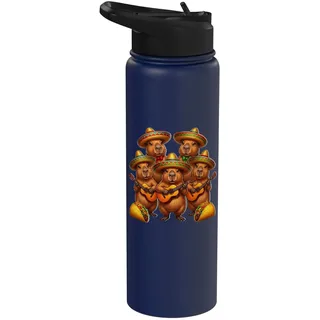 Wasserschwein Cinco de Mayo Kostüm Capybara Stainless Steel Insulated Water Bottle