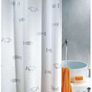 Spirella Duschvorhang Kos 240 x 180 cm weiß/silber