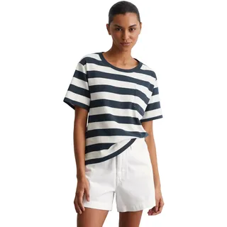 Marc O'Polo T-Shirt seitliche Schlitze, geringelt Marc O'Polo Multi/ Muted Blue XS