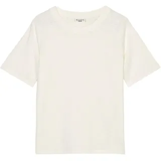 Marc O'Polo Denim Damen T-Shirt aus Bio-Baumwolle mit Rundhalsausschnitt, Weiß (Scandinavian White), XXS