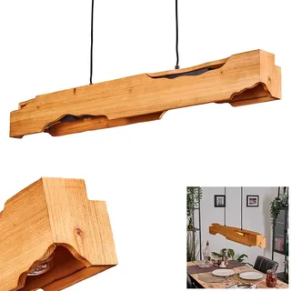HOFSTEIN Pendelleuchte Sernadelo, moderne Hängelampe aus Holz/Metall in Naturfarben/Schwarz, 4-flammige Hängeleuchte im skandinavischen Design, Höhe max. 165 cm, 4 x E27, ohne Leuchtmittel