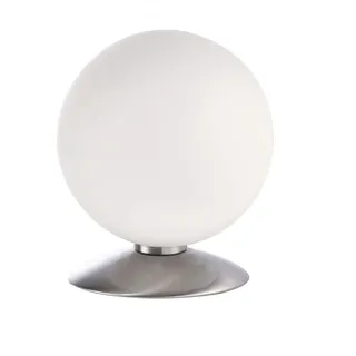 LED Tischleuchte Glas Kugel Schlafzimmer in Stahl 17,5 cm 3 W Tischlampe dimmbar
