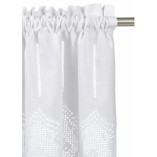 Querbehang "Staffelsee" Gr. 1, weiß, B:125cm H:25cm, Baumwolle, HOSSNER - ART OF HOME DECO, Gardinen, Querbehang