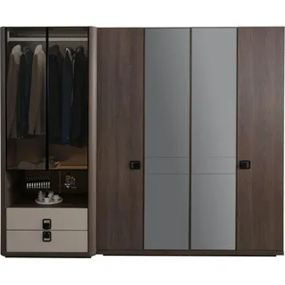 Eleganter brauner Kleiderschrank aus Holz für stilvolle Schlafzimmer - Braun