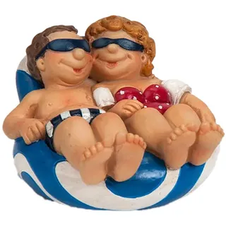 formano Fröhliches Urlauberpaar auf Einer Luftmatratze als Dekofigur