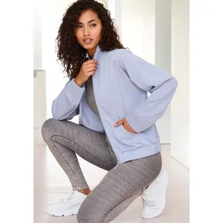 Sweatjacke COPENHAGEN STUDIOS, Damen, Gr. 40/42, blau (hellblau), Sweatware, Obermaterial: 54% Modal, 40% Polyester, 6% Elasthan, unifarben, bequem hüftlang, elastischer Bund, Sweatjacken Sweatjacke, aus hochwertigem Material, Topseller